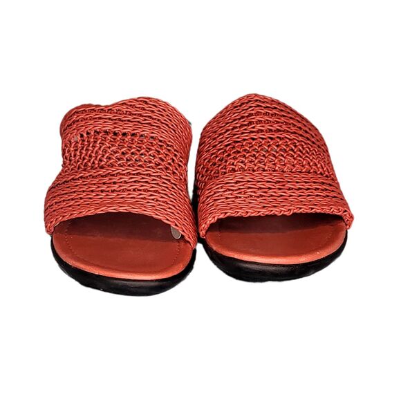 Cabin Creek Burnt Red Slip On Sandal 1-3.4" heel Man Made Upper Womens Shoes 7M - Picture 2 of 6